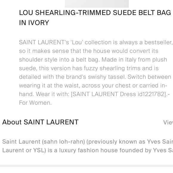 YSL Lou TEDDY LOGO Belt Bag Shearling & Nubuck Bumbag Sherpa SAINT LAURENT - Picture 14 of 15